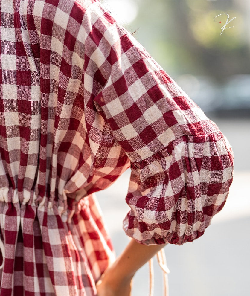 Krushnachuda-Checkmate-Kimono-Dress