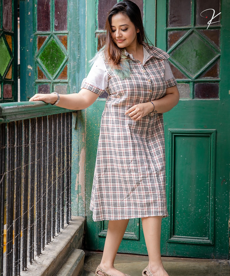 Krushnachuda-Tartan-Shirt-Dress