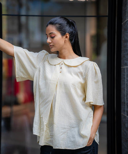 Cream Flounce Shirt