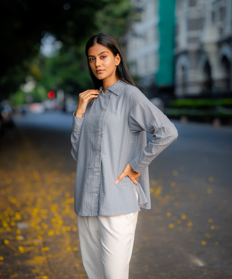 Grey Wrap Shirt