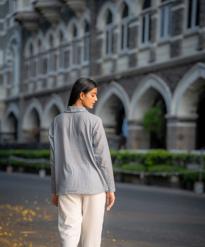 Grey Wrap Shirt