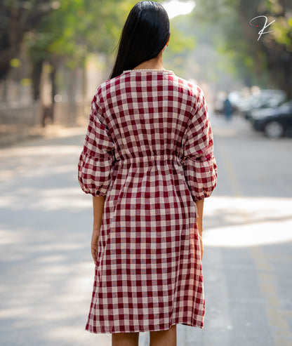 Krushnachuda-Checkmate-Kimono-Dress